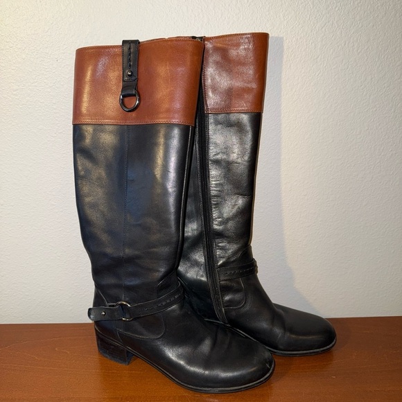 Black and Brown Bandolini Leather Boots size 6.5 - Picture 3 of 10